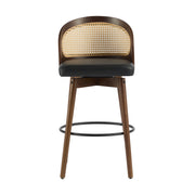Pair of Noble House Como indoor wood barstools with sleek design, natural wood finish, and comfortable seats for kitchen or bar area.