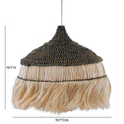 Sula - Upcycled Abaca Pendant Lamp - Natural / Black - R&R Furniture Gallery (Fountain Valley, CA)