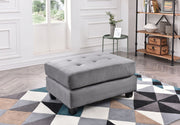 Contemporary upholstered ottoman from Glory Furniture with a chic design, soft fabric, and versatile style for modern living spaces.