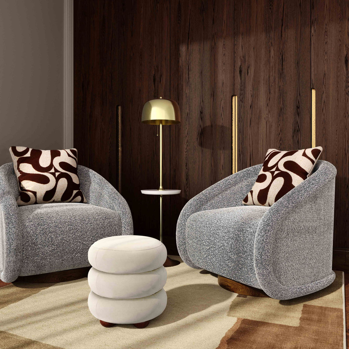 Stefanie - Velvet Ottoman - R&R Furniture Gallery (Fountain Valley, CA)