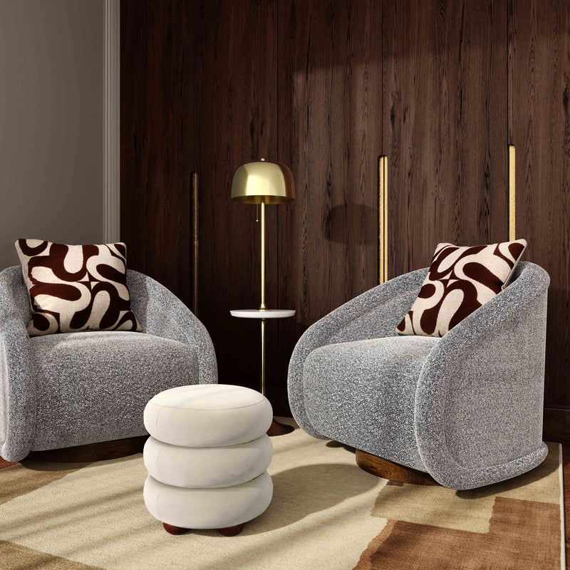 Stefanie - Velvet Ottoman - R&R Furniture Gallery (Fountain Valley, CA)