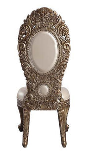 Constantine - Side Chair (Set of 2) - Synthetic Leather , Brown & Gold - R&R Furniture Gallery (Fountain Valley, CA)