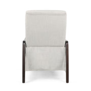 Contemporary fabric upholstered pushback recliner from Noble House, showing the plush, modern design and comfortable reclining feature.