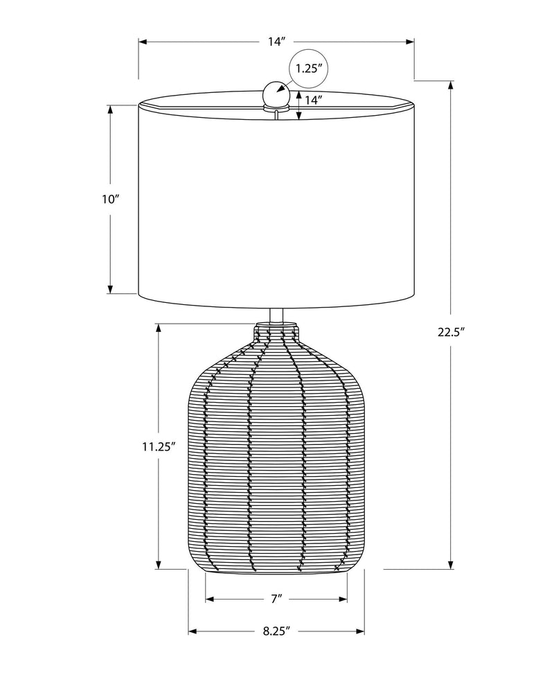Lighting, Table Lamp, Rattan, Modern - R&R Furniture Gallery (Fountain Valley, CA)