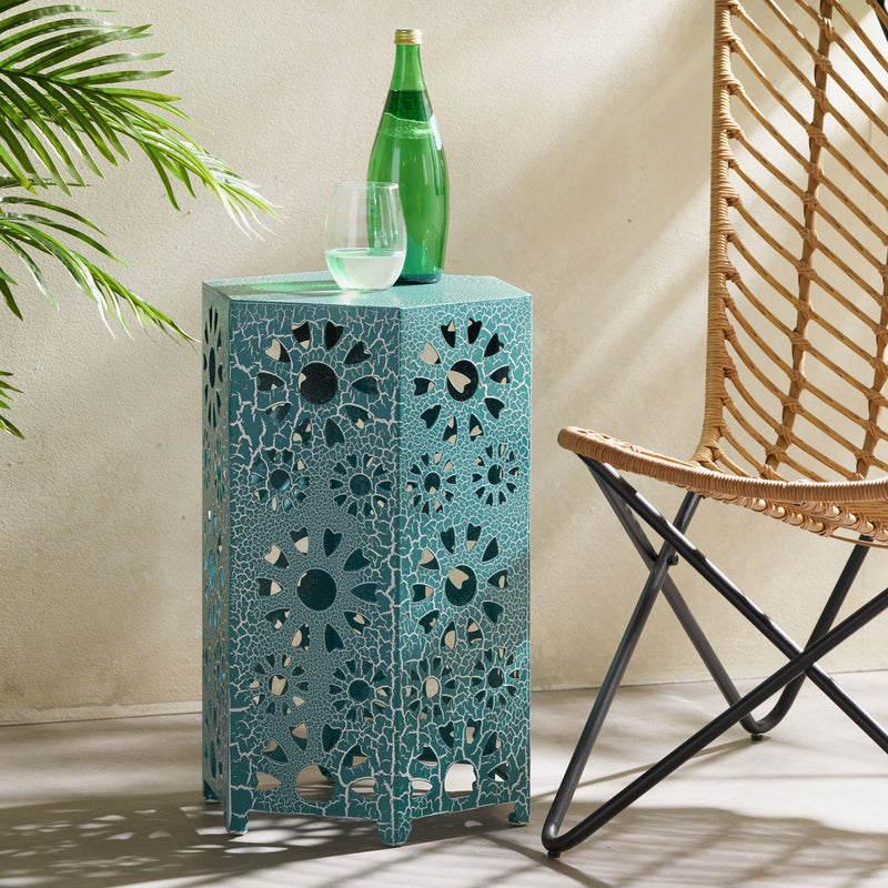 Galore - Side Table With Sunburst Cut Out Design - R&R Furniture Gallery (Fountain Valley, CA)