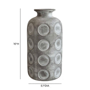 Earthenware - Aztec Tub Flower Vase - Gray - R&R Furniture Gallery (Fountain Valley, CA)