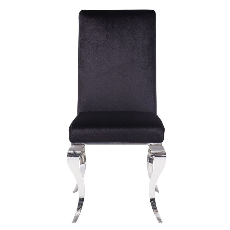 Fabiola - Side Chair (Set of 2) - Black Fabric & Stainless Steel - R&R Furniture Gallery (Fountain Valley, CA)