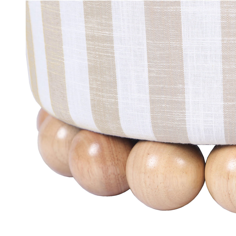 Dex - Striped Linen Ottoman - R&R Furniture Gallery (Fountain Valley, CA)