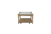 Frosted Glass Top Cocktail Table With Casters - Sand - R&R Furniture Gallery (Fountain Valley, CA)