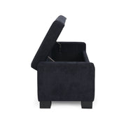 Noble House textured fabric ottoman bench with hinged lid, soft upholstery and sturdy wooden legs for versatile seating and storage.