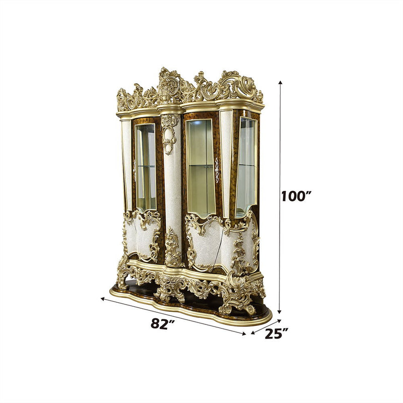 Desiderius - Curio - Antique Gold & Hand-Painted Brown - R&R Furniture Gallery (Fountain Valley, CA)