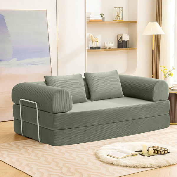 Perri - 79" Compressed Sofa, Olive green
