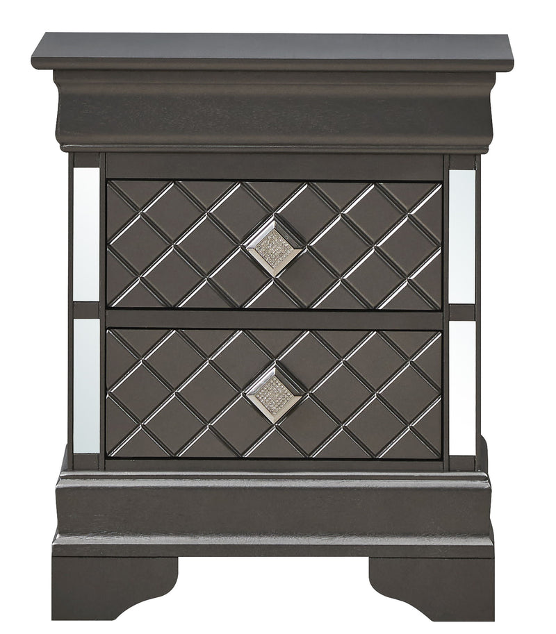 Glory Furniture Verona accent nightstand with a sleek wooden finish and modern design, perfect for bedroom decor.