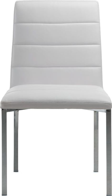 Amalfi Metal Back Chair in White Leather