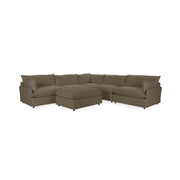 Classic Home Caplan 6-piece modular sectional with ottoman, 2-piece living room set, featuring plush cushions and modern design.