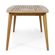 Noble House outdoor teak dining table with sturdy frame, perfect for outdoor patio dining and entertaining.