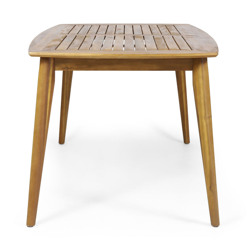 Noble House outdoor teak dining table with sturdy frame, perfect for outdoor patio dining and entertaining.