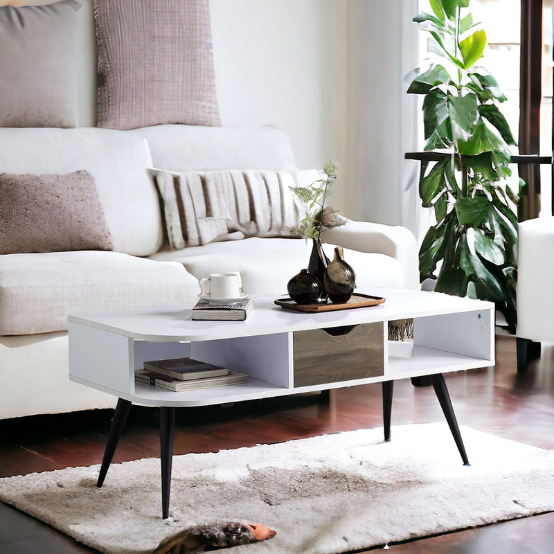 Halima - Coffee Table - White & Black - R&R Furniture Gallery (Fountain Valley, CA)