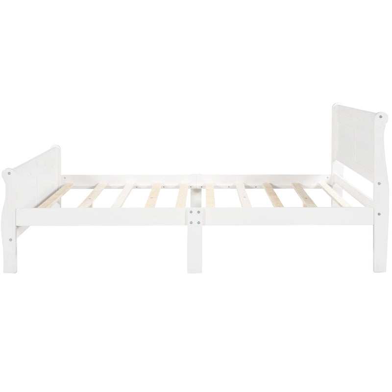 Platform Bed Frame Mattress Foundation Sleigh Bed With Headboard / Footboard / Wood Slat Suppor - R&R Furniture Gallery (Fountain Valley, CA)