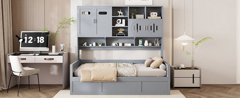 Daybed With All-In-One Cabinet And Shelf - R&R Furniture Gallery (Fountain Valley, CA)