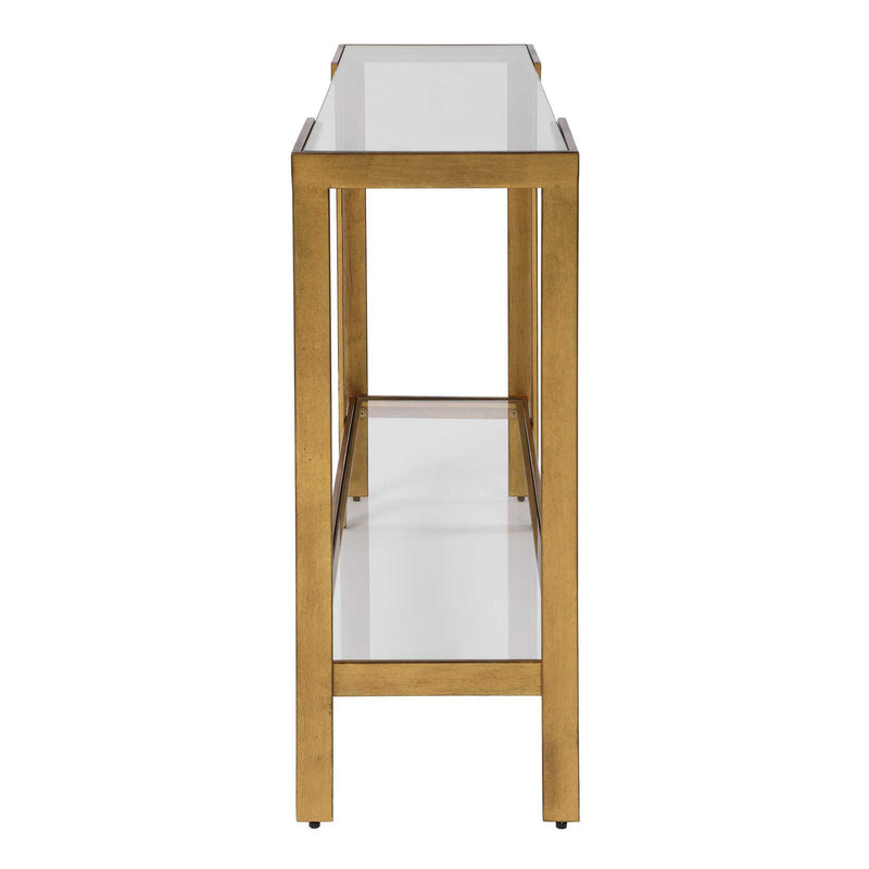 Kendrick - Glass Console Table - Gold