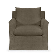 Classic Home Cassiano swivel chair with upholstered cushioned seat and wooden base, modern design for living room or office.