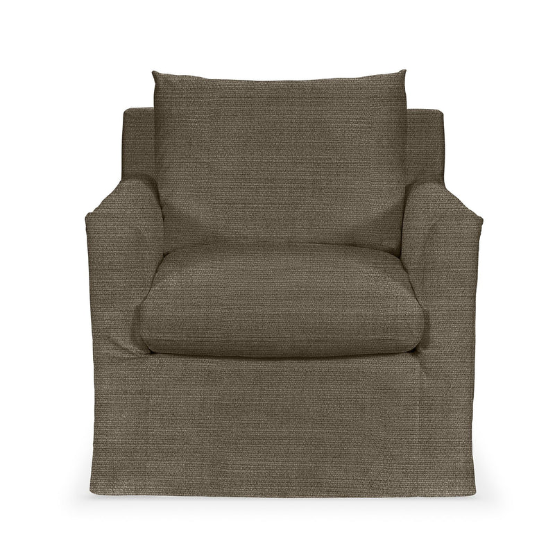 Classic Home Cassiano swivel chair with upholstered cushioned seat and wooden base, modern design for living room or office.