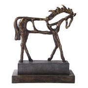 Dark brown Titan Horse sculpture by Uttermost, detailed horse figurine with realistic features, ideal for home decor or collection.