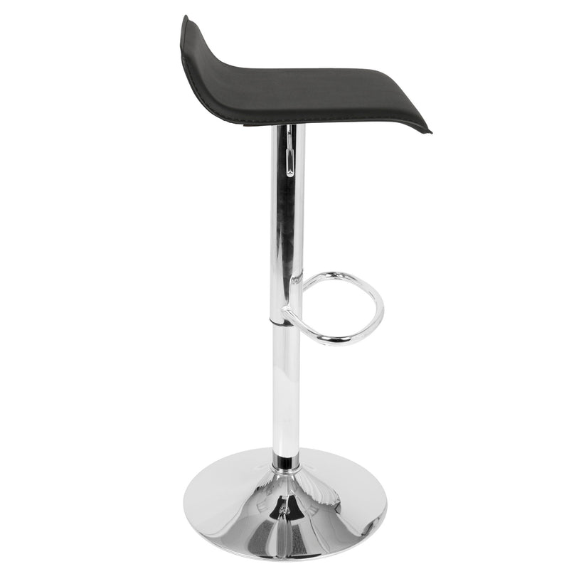 Set of two Lumi Source Ale contemporary adjustable barstools with sleek modern design and wooden seats.