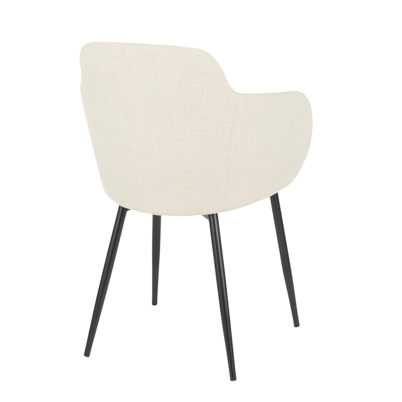 Lumi Source Boyne industrial side chair with a sleek black metal frame and wooden seat, modern design for dining or office use.