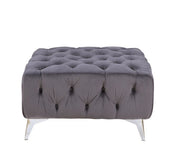 Wugtyx - Ottoman - Dark Grayvelvet - R&R Furniture Gallery (Fountain Valley, CA)