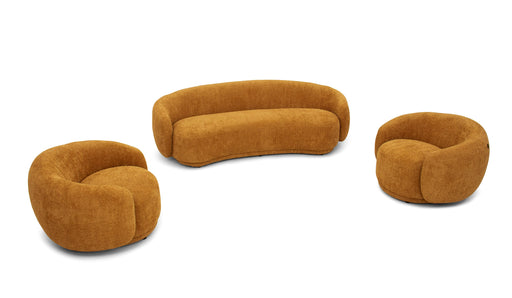 Andrew - Modern Orange Fabric Sofa Set — view 2