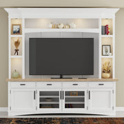 Americana Modern - TV Console with Hutch, Backpanel and LED Lights - R&R Furniture Gallery (Fountain Valley, CA)