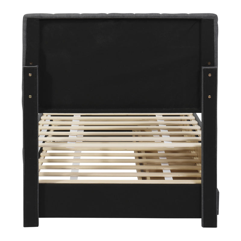 Upholstered Design Platform Bed With Trundle - R&R Furniture Gallery (Fountain Valley, CA)