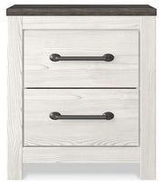 Gerridan - Two Drawer Night Stand - White / Gray - R&R Furniture Gallery (Fountain Valley, CA)