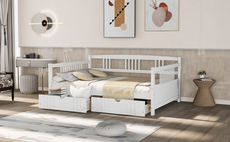 Modern Daybed from DreamHaus with integrated storage drawers, featuring a sleek, multifunctional design suitable for contemporary bedrooms.