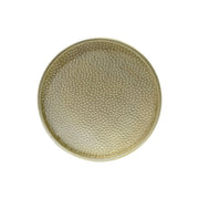 Modern round accent table with hammered surface by Noble House, featuring a stylish and textured metal finish.