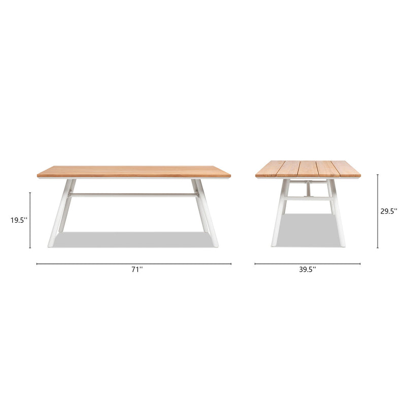 Maiden - 6 Seater Patio Dining Table - Natural Teak - R&R Furniture Gallery (Fountain Valley, CA)