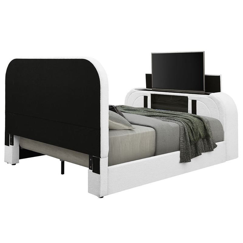 Shelyn - Bed With LED, TV Cabinet, Fireplace & Bluetooth - R&R Furniture Gallery (Fountain Valley, CA)