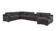 Celine - Corner Sectional Sofa With Right Facing Chaise, Cupholders, And Charging Ports - Gray - R&R Furniture Gallery (Fountain Valley, CA)