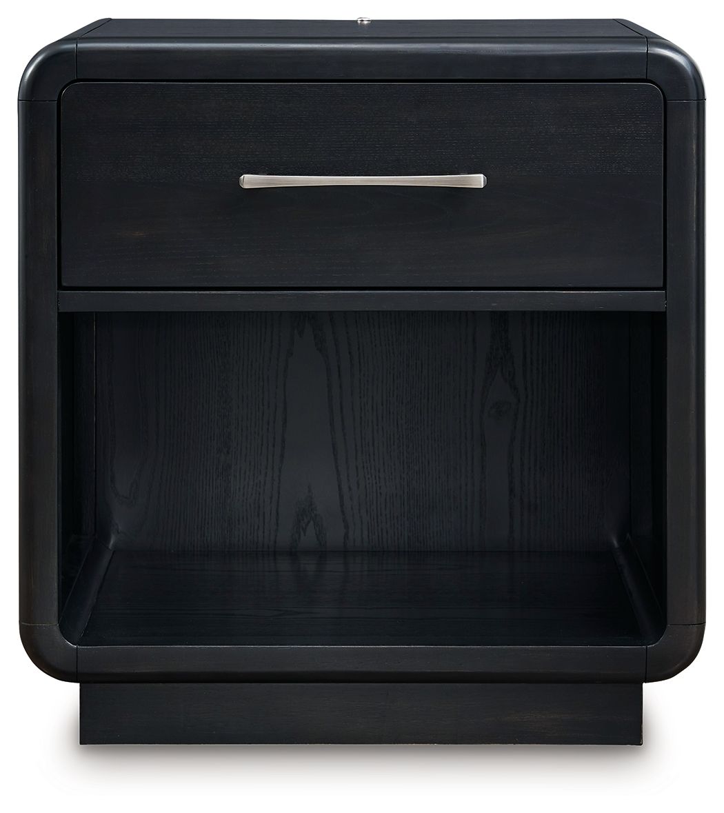 Rowanbeck - One Drawer Night Stand - Black - R&R Furniture Gallery (Fountain Valley, CA)
