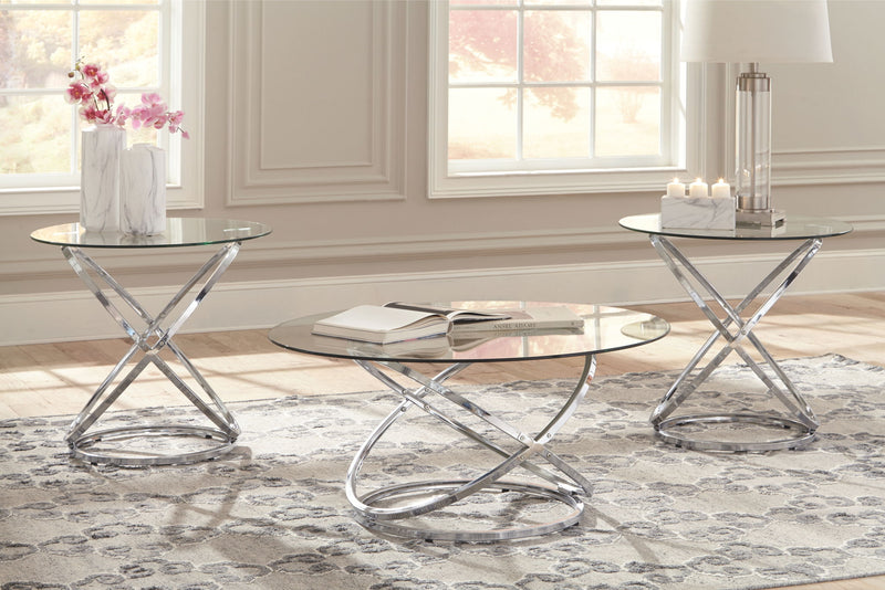 Hollynyx - Occasional Table Set (Set of 3) - Chrome Finish - R&R Furniture Gallery (Fountain Valley, CA)
