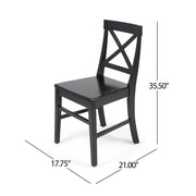 Set of two Noble House Plethora dining chairs with X-shaped back and wooden legs, modern and stylish for dining rooms.