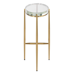 Crystal Clear - Accent Table - Brass