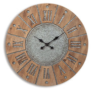 Payson - Wall Clock - Antique Gray / Natural - R&R Furniture Gallery (Fountain Valley, CA)