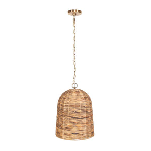 Rotorua - 1 Light Sea Grass Pendant - Light Brown