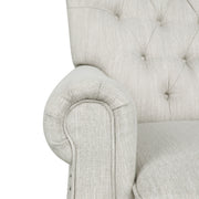 Noble House Welch contemporary tufted pushback recliner in neutral fabric with plush cushioning and modern design.