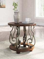 Frallyn - Round End Table - Dark Brown - R&R Furniture Gallery (Fountain Valley, CA)