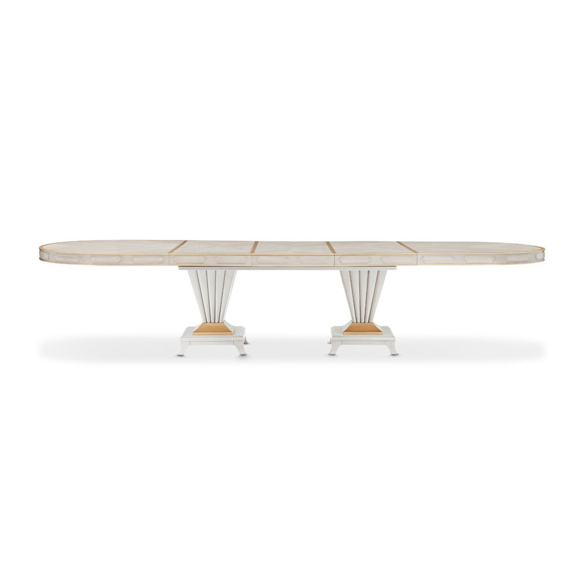 St. Charles - Double Pedestal Dining Table - Dove Gray - R&R Furniture Gallery (Fountain Valley, CA)