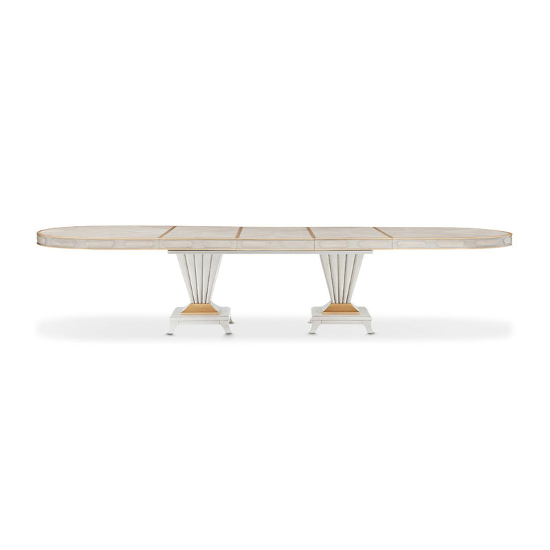 St. Charles - Double Pedestal Dining Table - Dove Gray - R&R Furniture Gallery (Fountain Valley, CA)